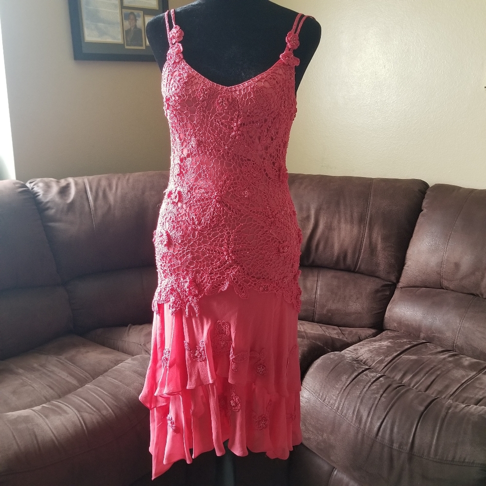 Sue Wong Cocktail Dress - Pink - XS